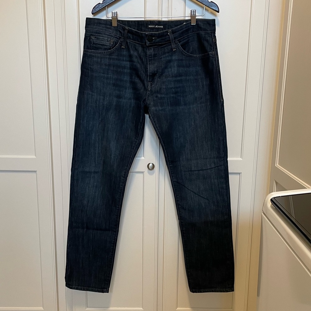 Mavi Jake Slim Leg Jeans - dark wash - regular rise - size 34/32